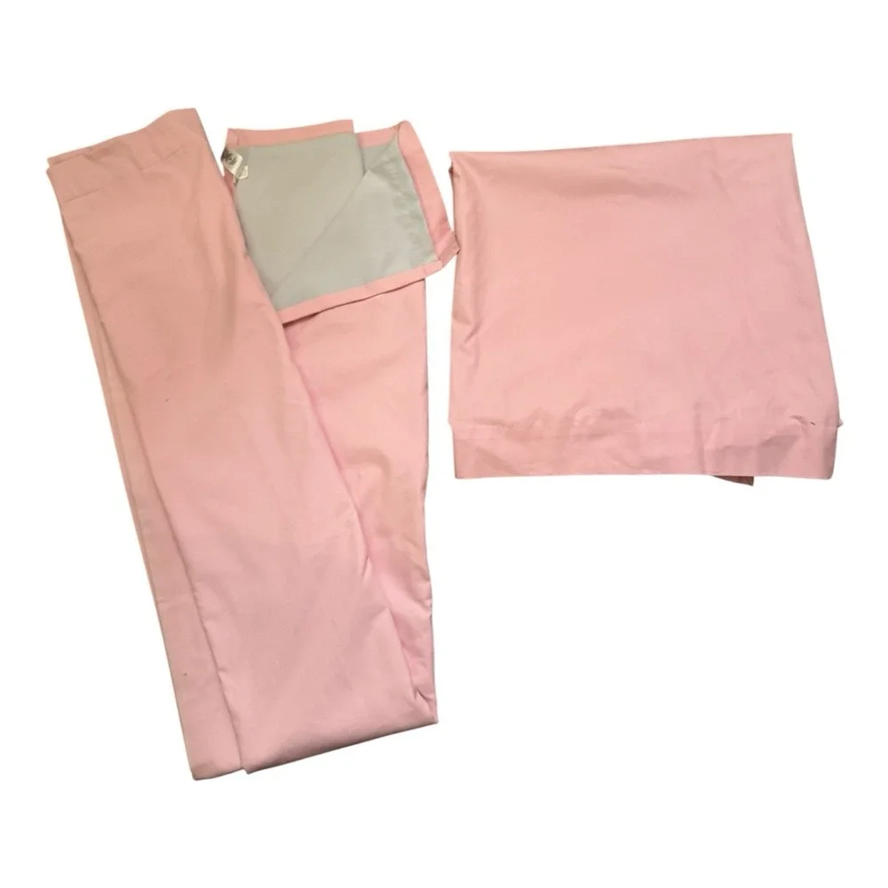 Pottery Barn Kids Quincy Pink Blackout Curtain Panel 44x84 100% Cotton NWOT